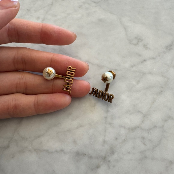 Dior J'Adior Gold and Cream Earrings - Picture 1 of 3